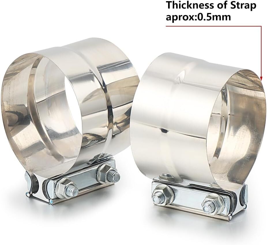 5-inch exhaust clamp hose, 2-turn connector with exhaust clamp, 304 stainless steel.