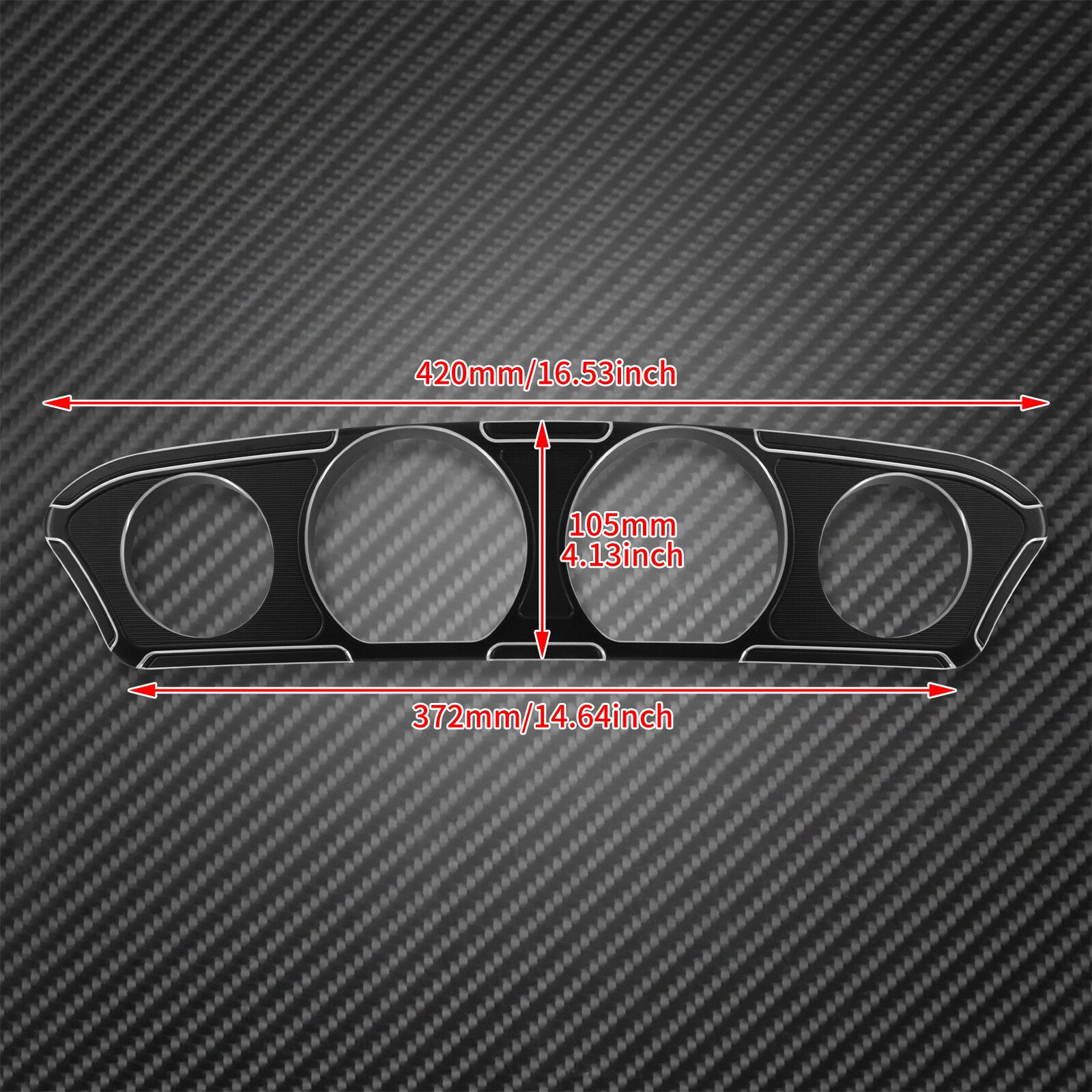 Black Inner Fairing Gauge Panel Trim Cover Fit for Harley Touring Glide 2014-22