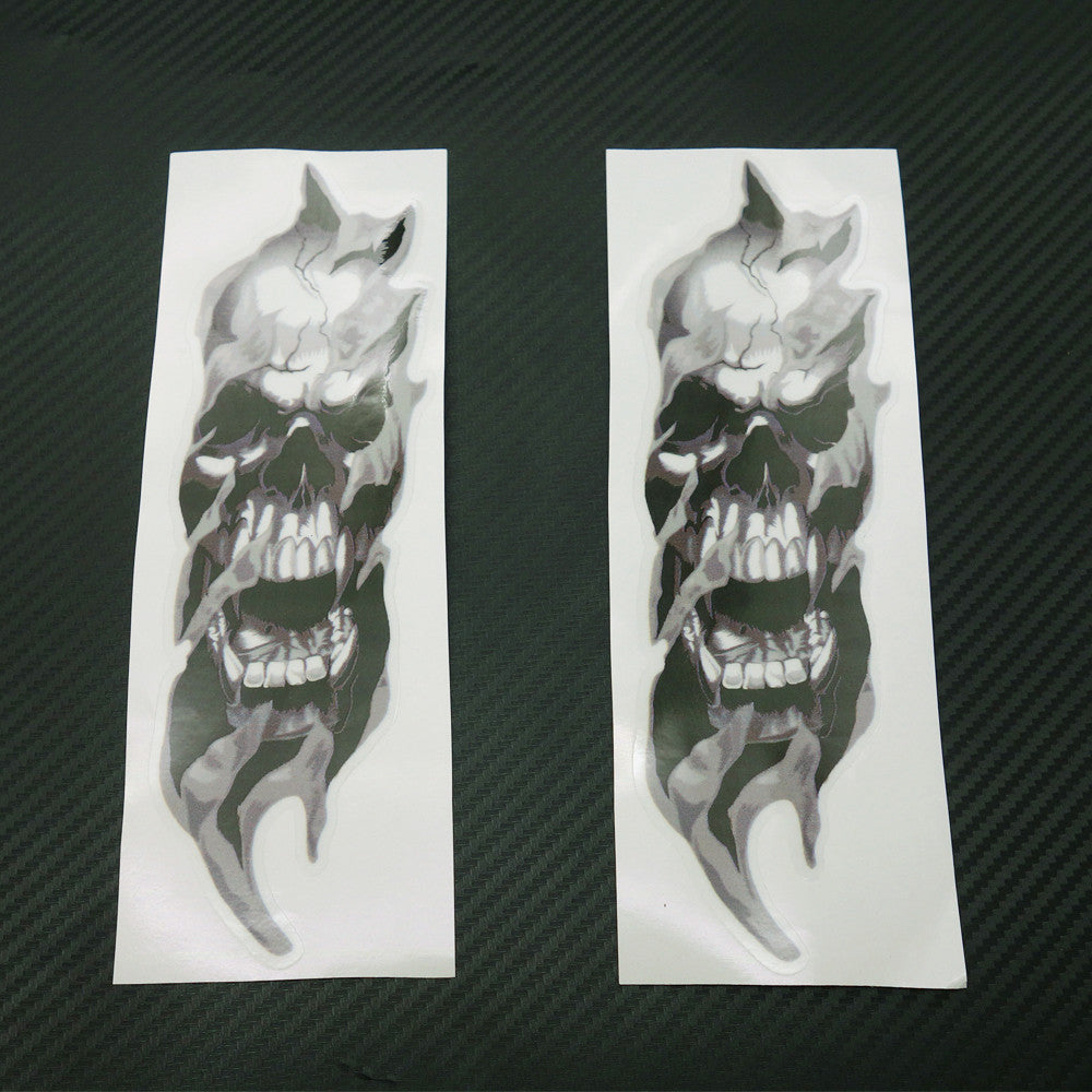 Pair Motorcycle Front Fork Skull Decals Graphic Stickers for Harley Touring Dyna Q