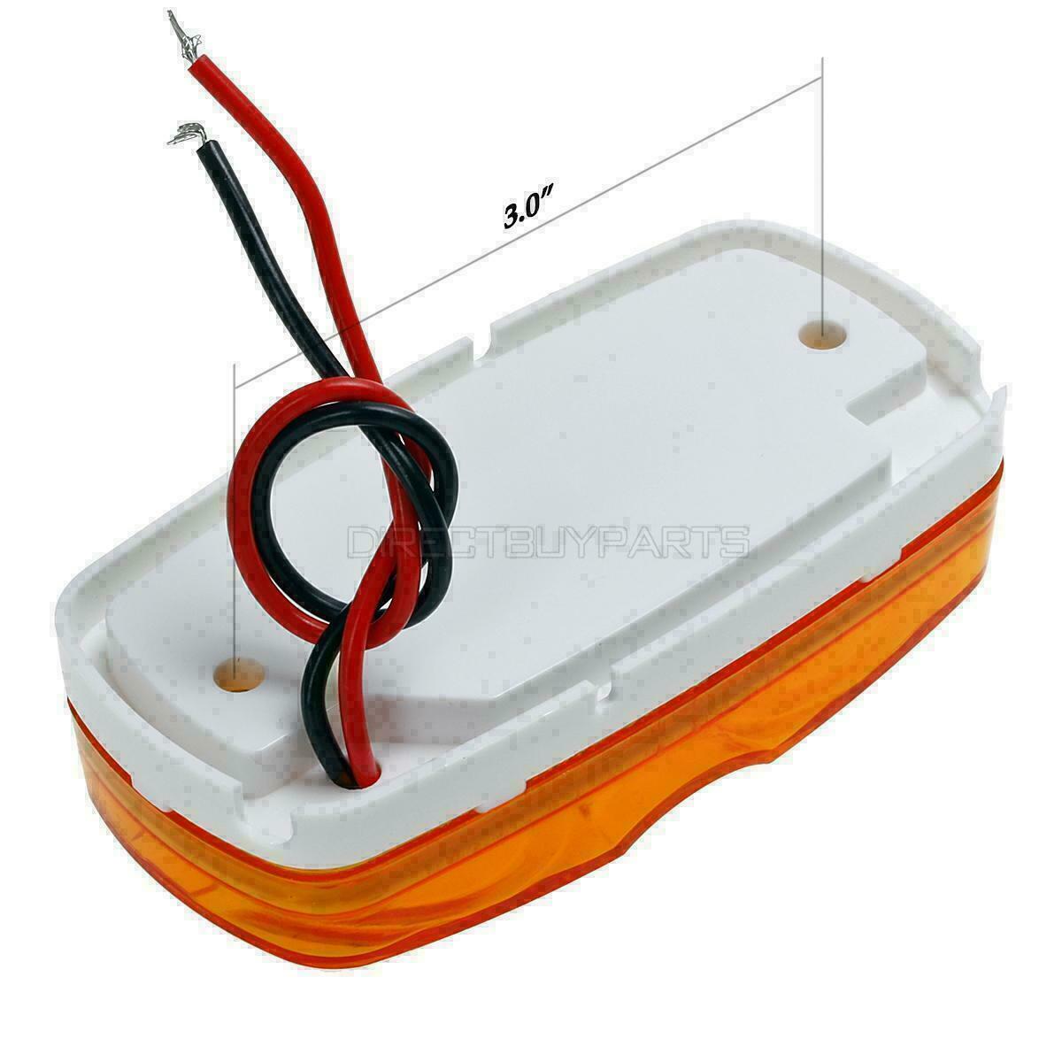 10-30pcs 10 Diodes Trailer Marker LED Light Red/ Amber Double Bullseye Clearance