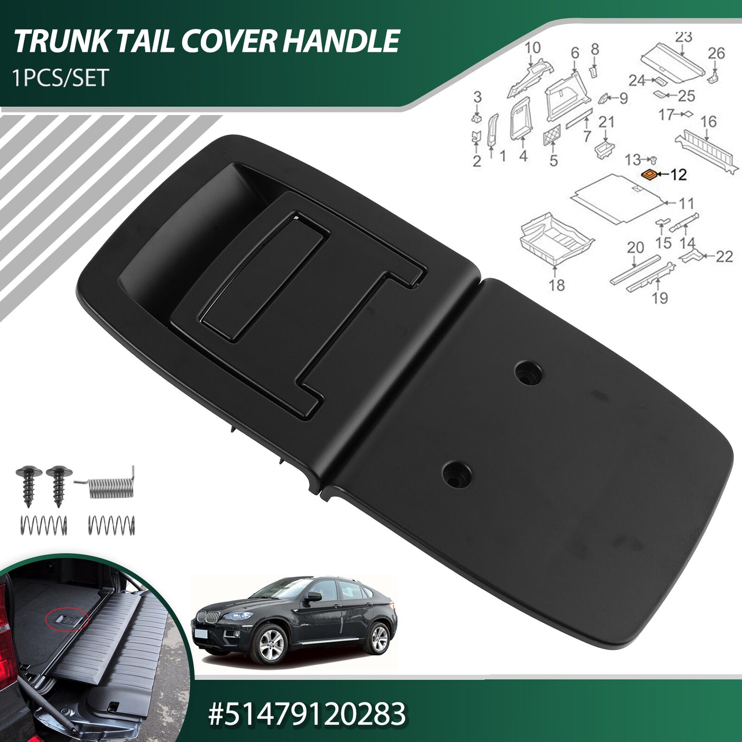51479120283 Rear Trunk Mat Handle Boot Floor Carpet Handle for BMW E70 X5 E71 X6 Q