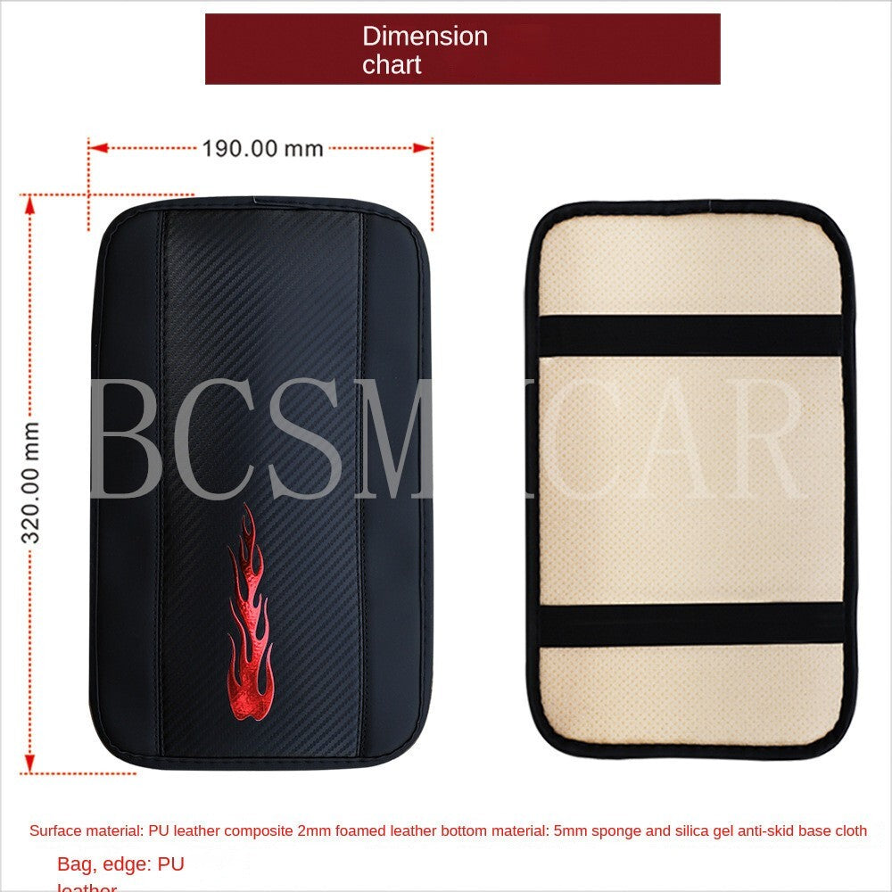 Carbon Fiber Look Car Center Armrest Cushion Mat Pad Cover Auto Accessories