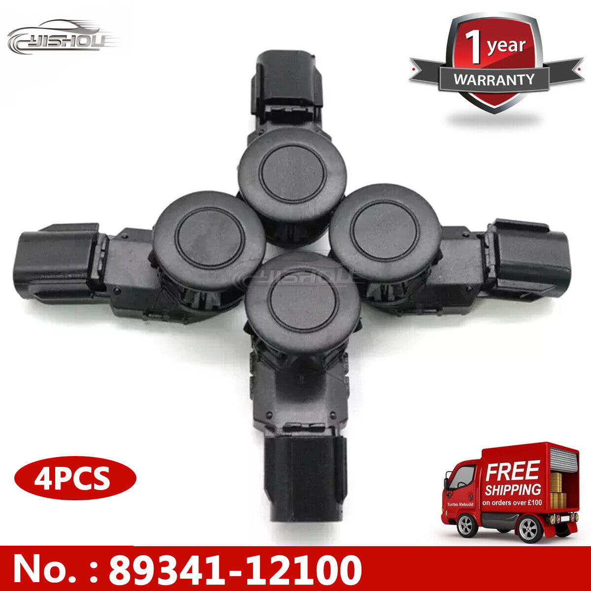 4-pack of reverse backup parking assist sensors for Toyota Tacoma 2015-2022 Tundra RAV4