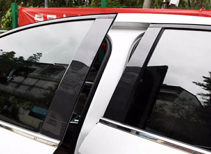 for Mazda CX-30 CX30 2020-24 Carbon Fiber Window Center BC Pillar Cover Trim 6X