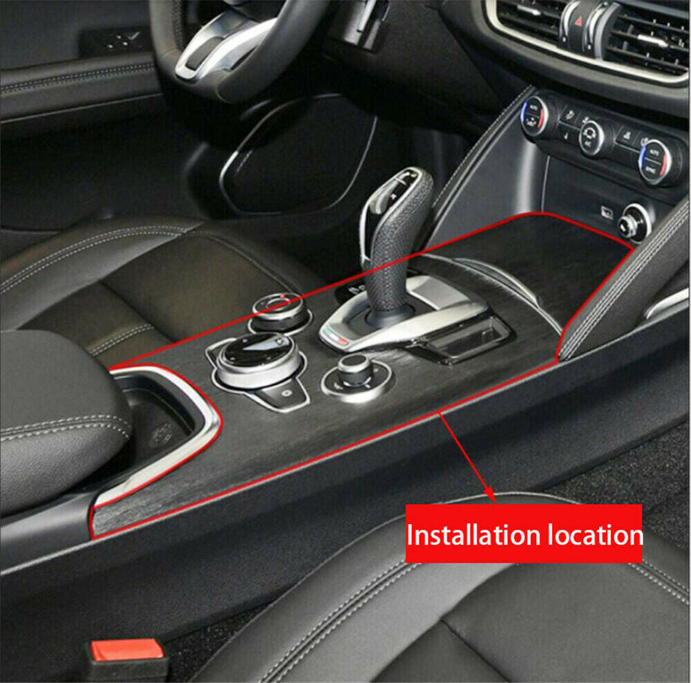 Red Carbon Fiber Central Gear Shift Panel Cover for Alfa Romeo for Stelvio 2020-2022