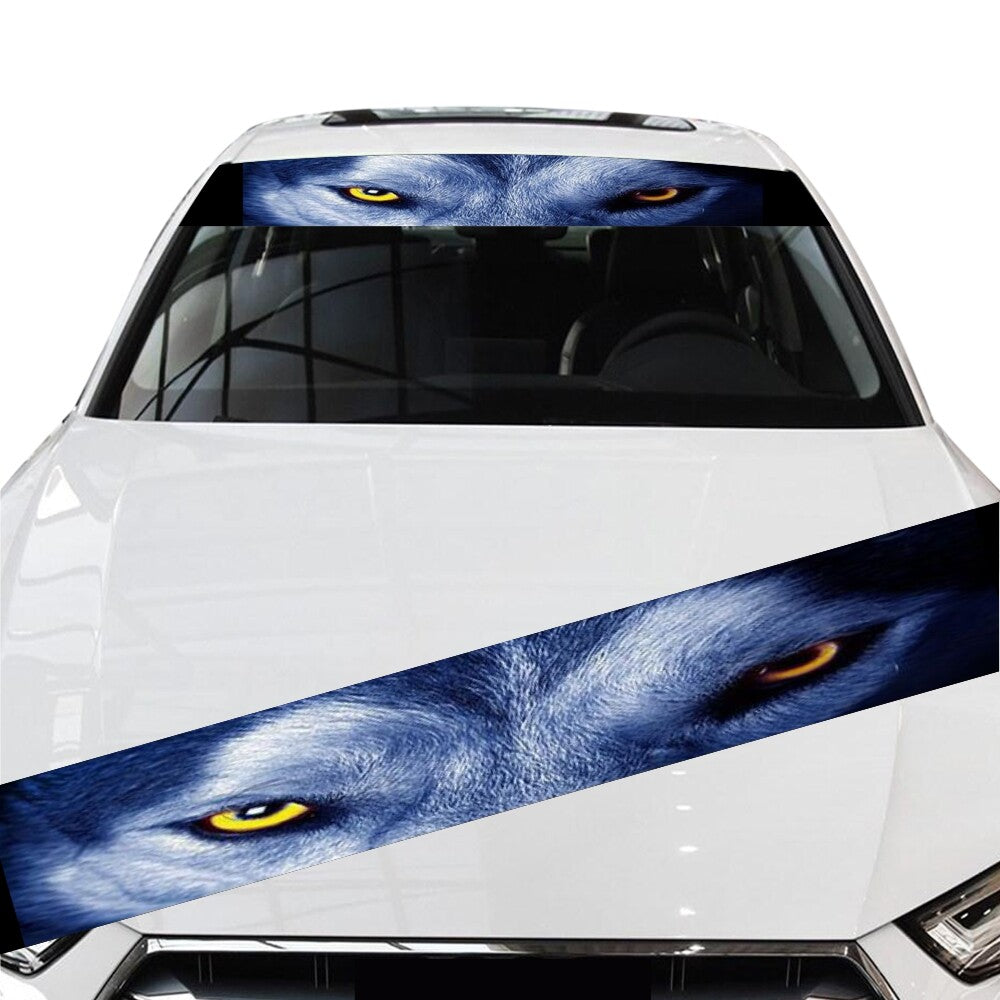 Car Windshield Stickers Vinyl Decals 3D Wolf Eyes Graphics Shadow Sunshade Wrap