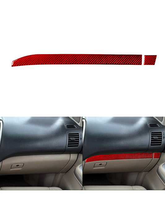 Red Carbon Fiber Interior Passenger Dashboard Cover Trim for Lexus RX330 RX350