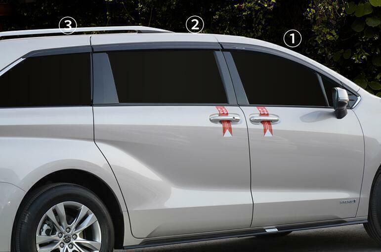 for Toyota for Sienna 2021-24 Black Trim Window Visors Sun Rain Guard Vent Cover New