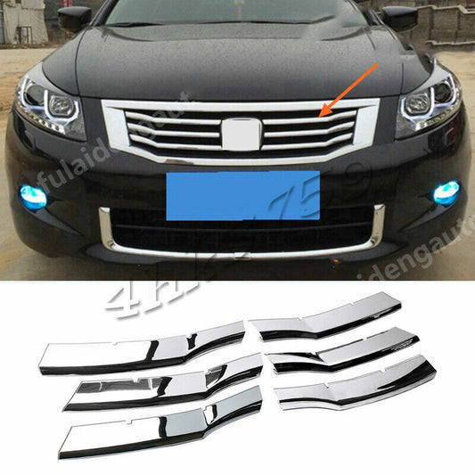 for Honda Accord 2008-2010 Chrome ABS Front Upper Grill Grille Mesh Cover Trim