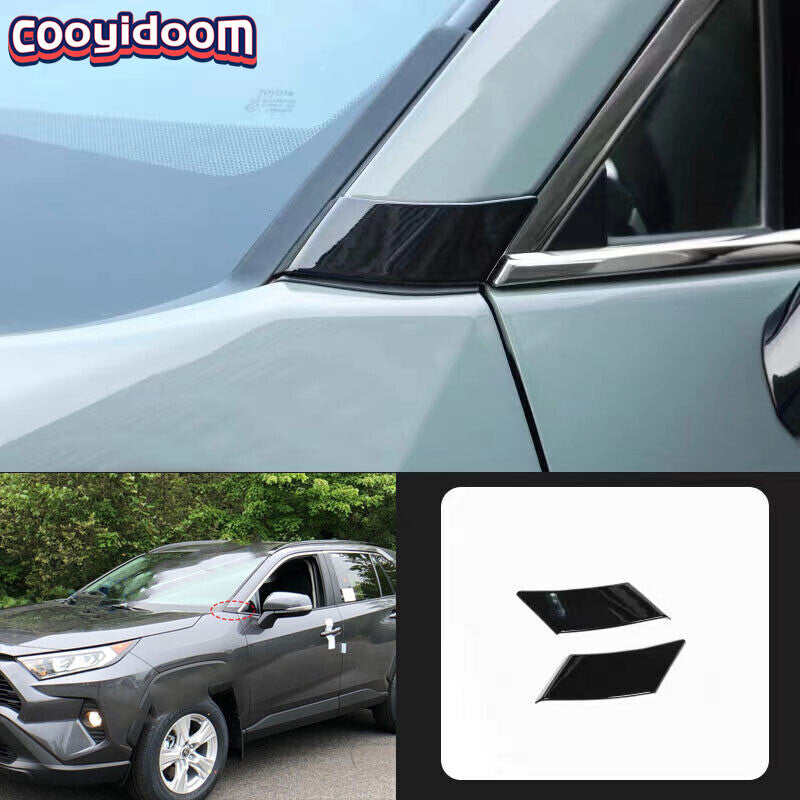 Two-piece black side door window ABS molded cover trim for Toyota RAV4 2019-2023