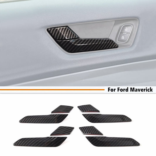 Accessories Carbon Car Inner Door Handle Trim Strips For Maverick 2022-2024 v