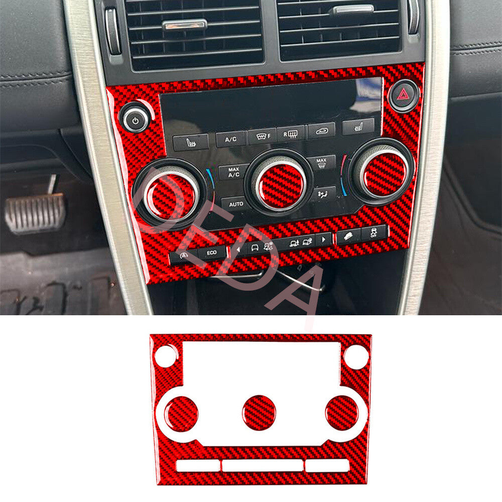 Red Carbon Multimedia Panel AC Switch Trim for Land Rover Discovery Sport 15-19