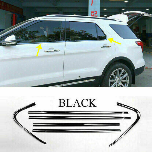 for Ford Explorer 2011-19 Glossy black Steel Bottom Lower Window Sill Trim Cover