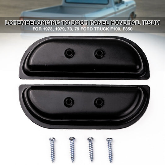 pair of metal door armrest cups suitable for 1973-1979 for Ford trucks F-100 and F-350.