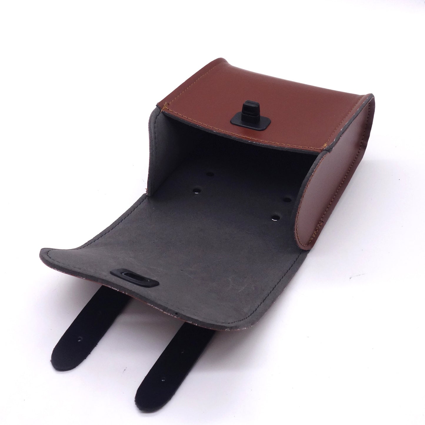 Universal Motorcycle Brown PU Leather Handlebar Sissy Bar Saddlebag Tool bag Q