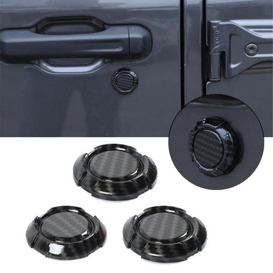 Carbon fiber car door lock hole cover for Jeep JL for Wrangler Gladiator 2018-2024 - n