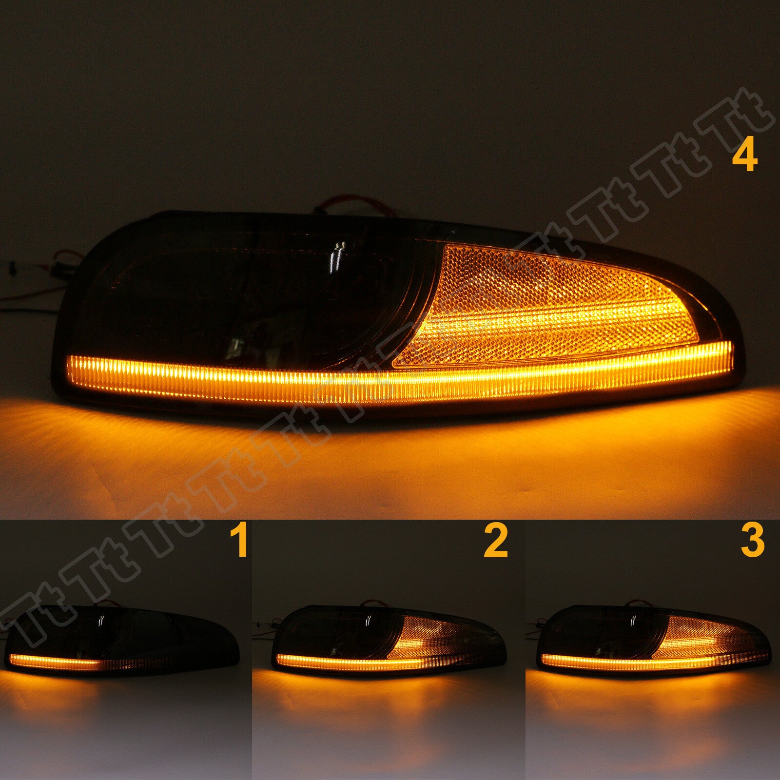 Smoke sequence LED front turn signal DRL parking applicable to 97-04 for Chevrolet for Corvette C5