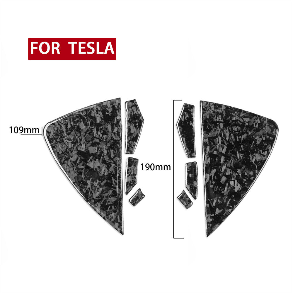 for Tesla Model 3 Y 2017+ Door Buffer Cushion Mat Panel Trim Forged Carbon Fiber