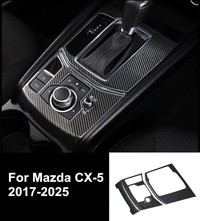Carbon Fiber for 2017-2025 for Mazda CX5 Gear Shift Box Panel Cover Trim Accessories