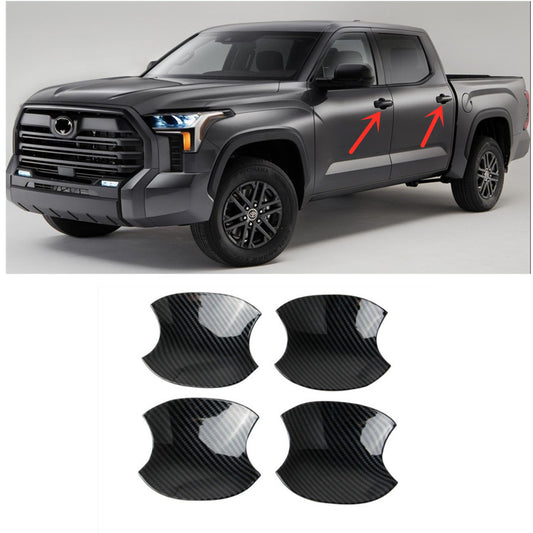 for Toyota Tundra 2022 2023 Carbon Fiber Car Side Door Handle Bowl Cover Trim