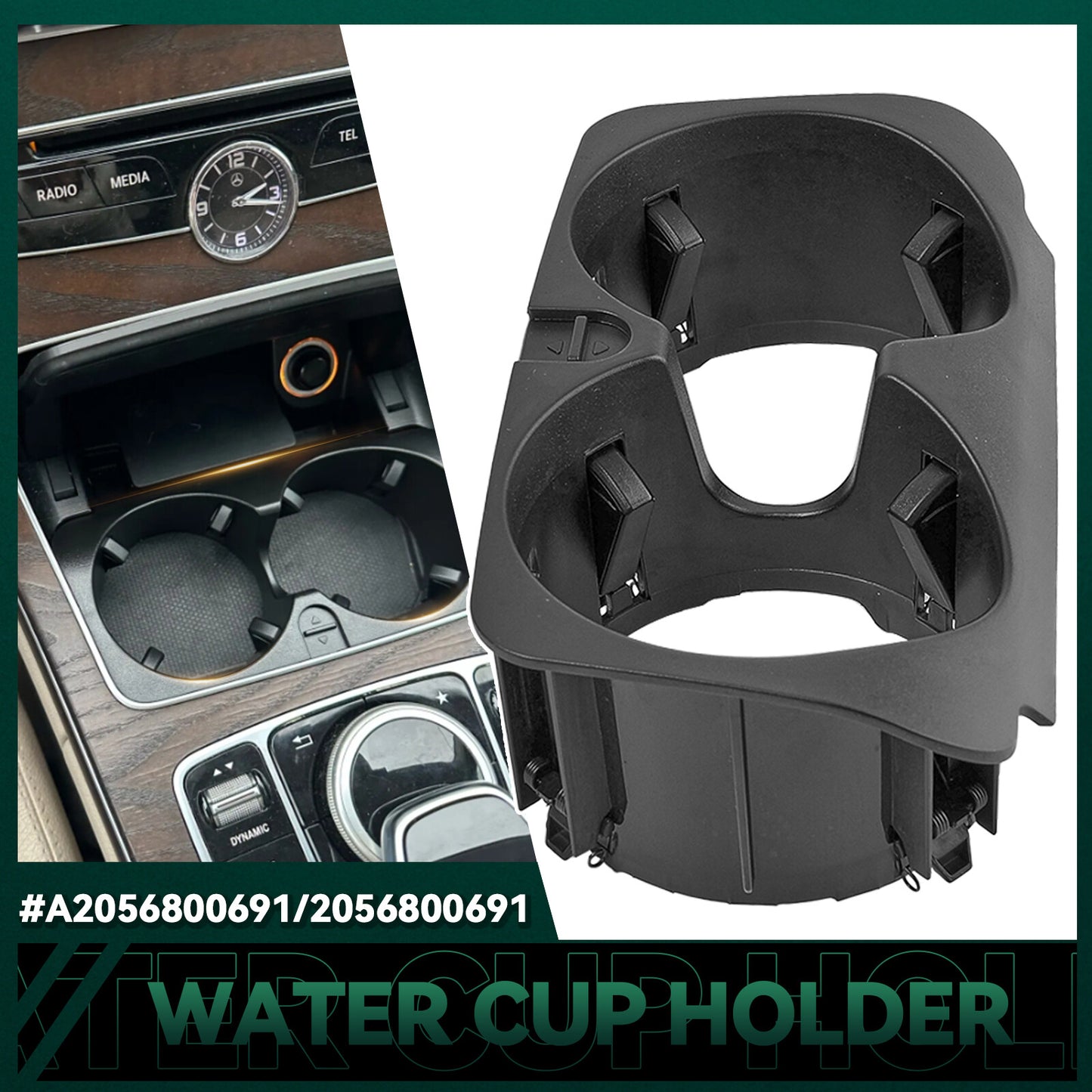 Cup Holder Cup Holder for Mercedes-Benz C/E-Class W205 S205/W213 A2056800691 Q