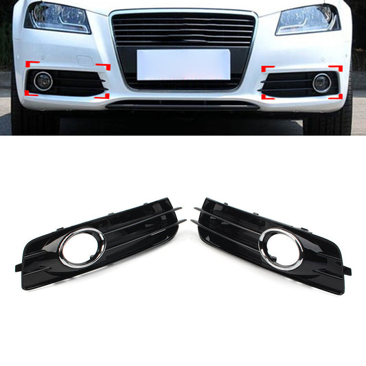 Pair Front Bumper Fog Light Grille Cover for Audi A3 8P 2009-2012