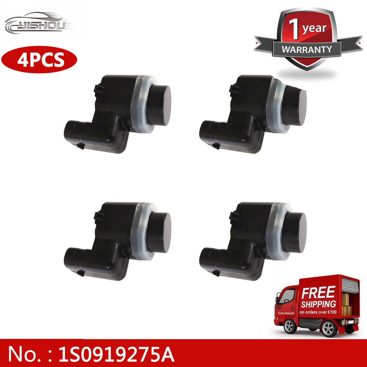 4-pack PDC parking bumper sensors for Audi A4, A5, A6, A7, for A8 , Q3, Q5, Q7, TT, for Volkswagen 1S0919275A