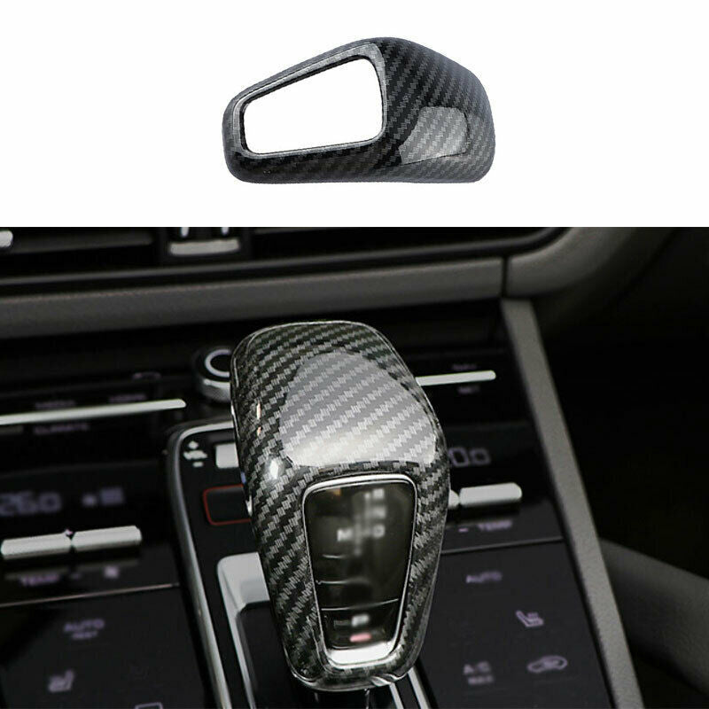 Carbon fiber style gear shift knife protective cover suitable for Porsche for Cayenne 2018 - 2023 Q