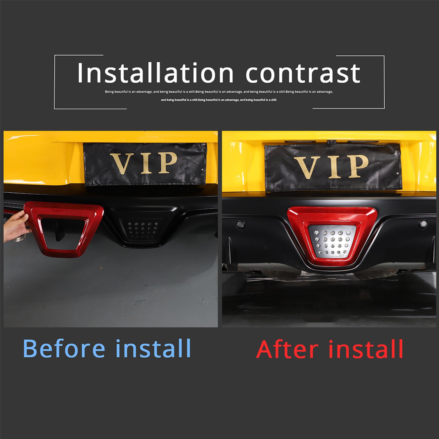 Red carbon fiber rear lower brake light bezel for Supra A90 MK5 2019-2022