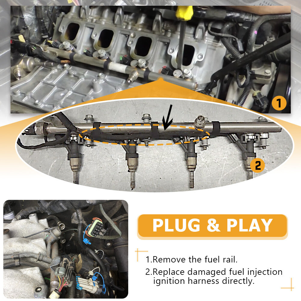 28329581 Fuel Injection Ignition Harness For Left Hand Fuel Rail V8 28388775