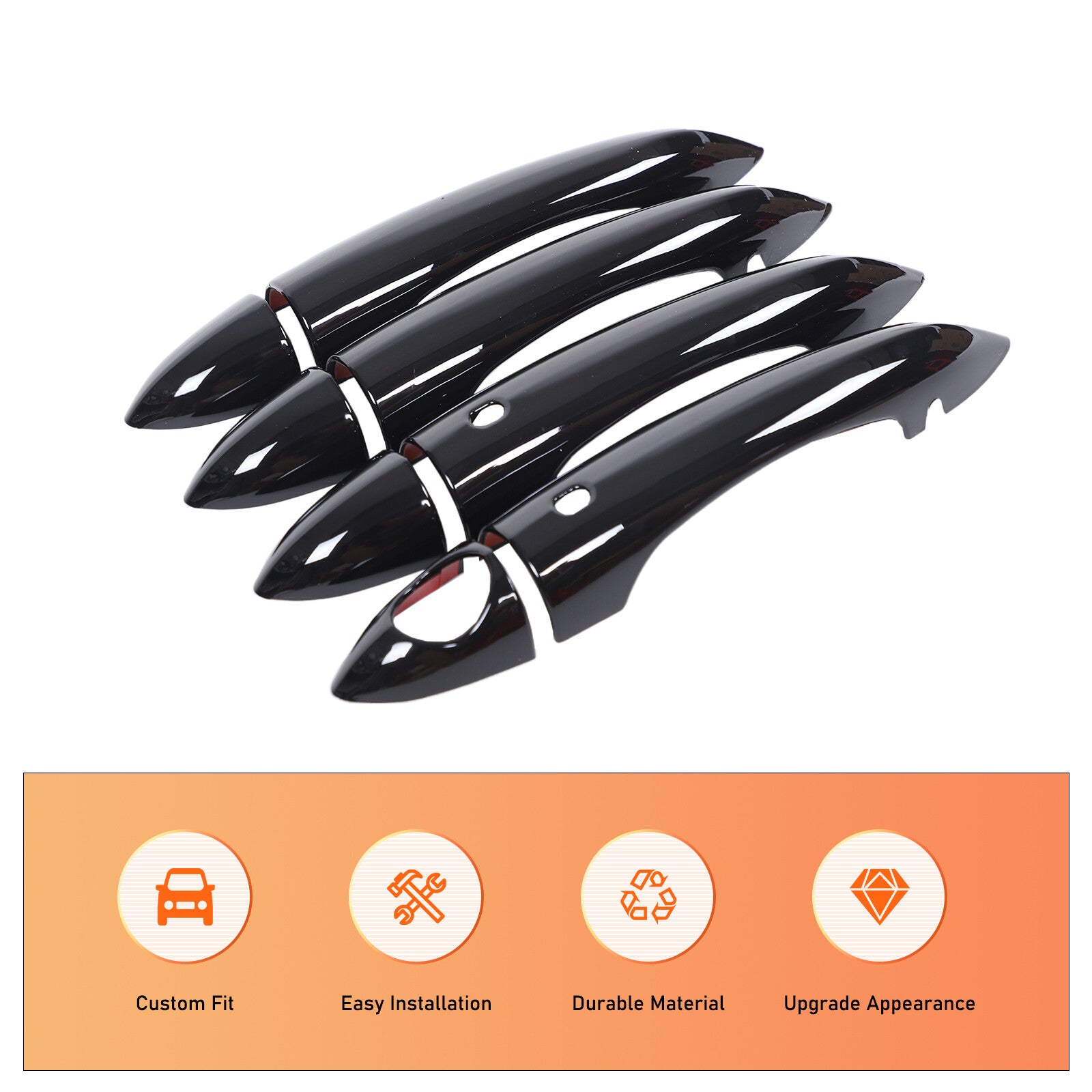 Sleek black side door handle covers with perforations for Alfa Romeo Giulia/ for Stelvio 17+- n