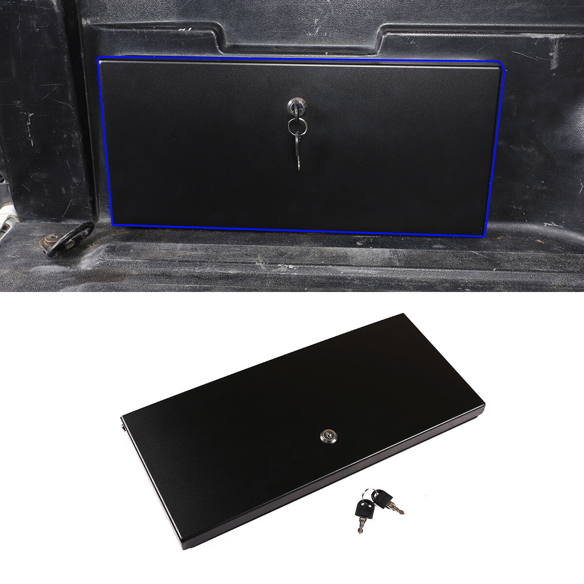 Fit 2005 - 2022 Tacoma Rear Bed Right Safety Storage Lock Box Steel Protective Cover - n