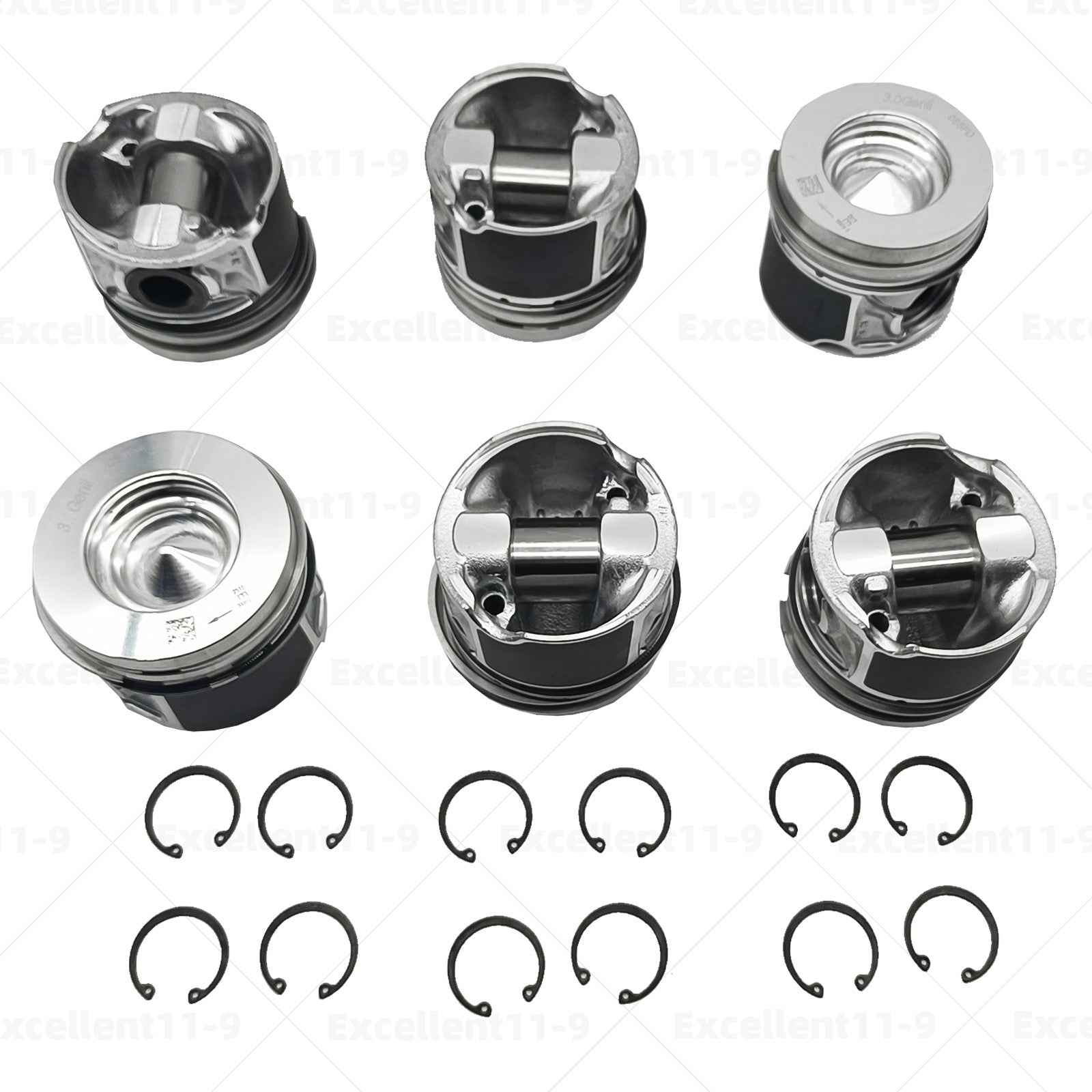 6-Piece TDI Piston Ring Set Φ83.01 mm for Touareg, for Audi A4, A5, Q5, Q7, CDUD 3.0T- n