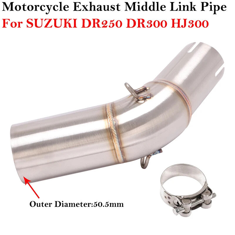 Slip On for SUZUKI DR250 DR300 HJ300 Exhaust Escape Muffler 51mm Middle Link Pipe