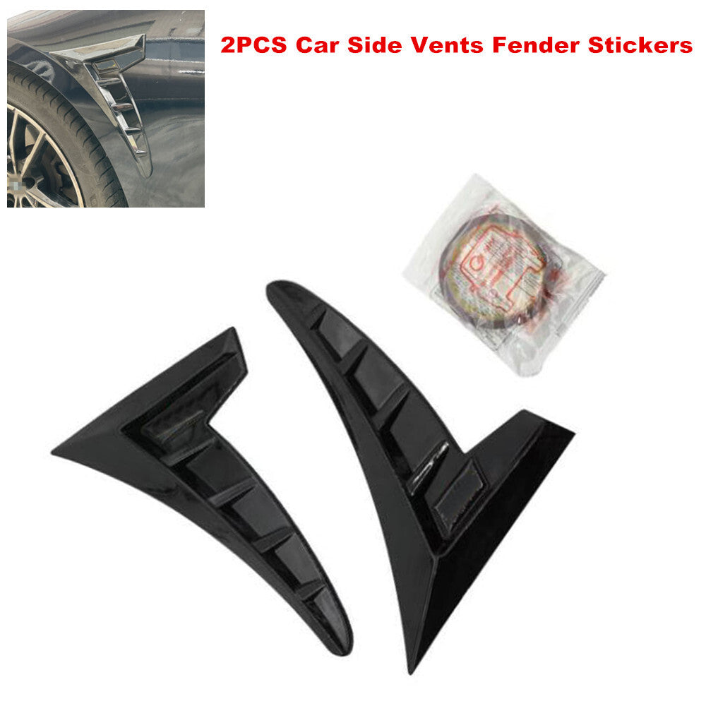 2-Pack Car Side Vent Mudguard Stickers Decorative Airflow Intake Grille Boiler - n