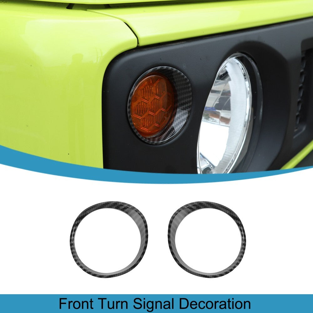 Carbon Fiber Front Turn Signal Light Lamp Cover Trim for Suzuki for Jimny 2019-2024