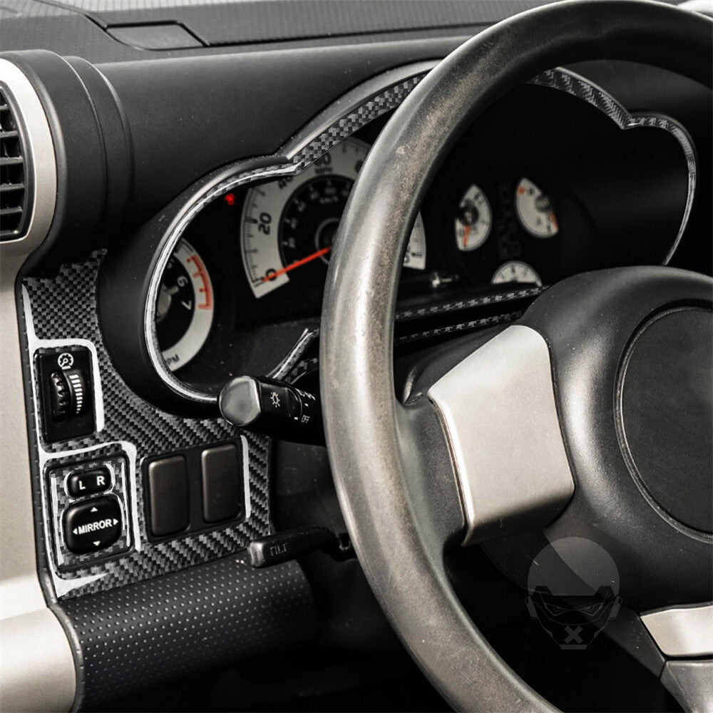 Kit For Toyot@ FJ Cruiser 2007-21 Car Dashboard Panel Set Trim 7Pcs Carbon Fiber