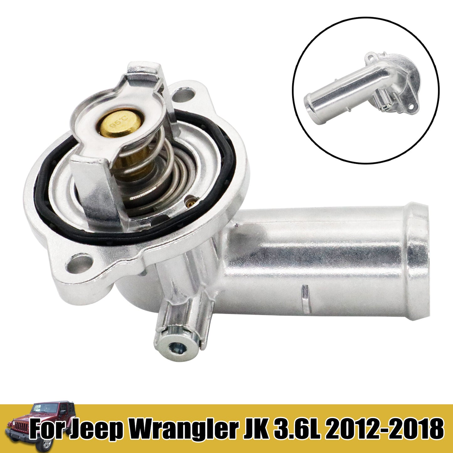 Aluminum Upgrade Coolant Thermostat Housing for Jeep for Wrangler JK 2012-2018 3.6L Q