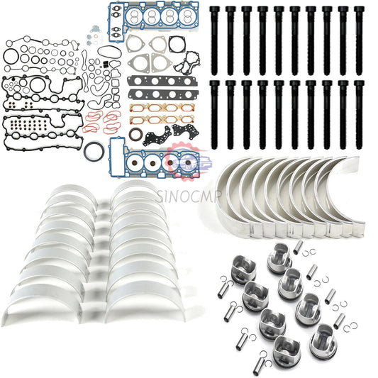Engine Rebuilding Gasket w/ Head Bolt Connecting Rod Bearing Kit for Audi S5 A6