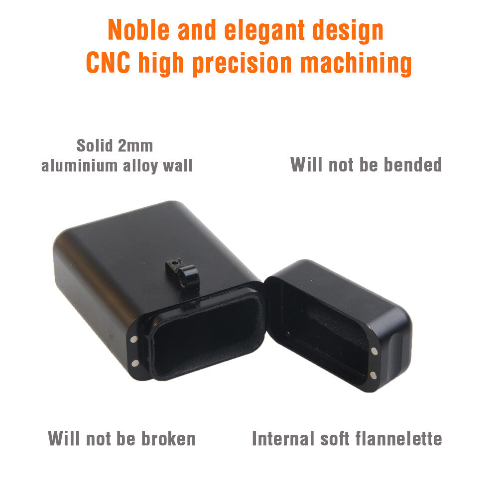 Aluminum Alloy Car Key Signal Blocker Case Keyless Entry Fob Guard Box With Ring