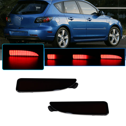 For 2004 - 2008 for Mazda 3 Smoked Lens LED Rear Side Marker Indicator Lights - v