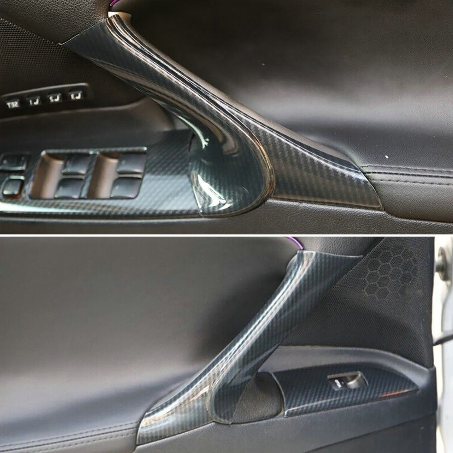 Carbon Fiber Interior Door Armrest Panel Trim For 2006-2013 for Lexus IS F 350 250