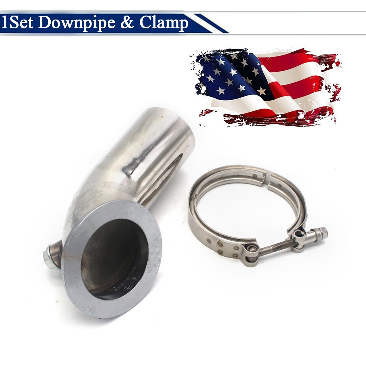 3 90° Stainless Bend Downpipe Elbow V-band Adapter Flange Clamp For Turbo HY35 Q