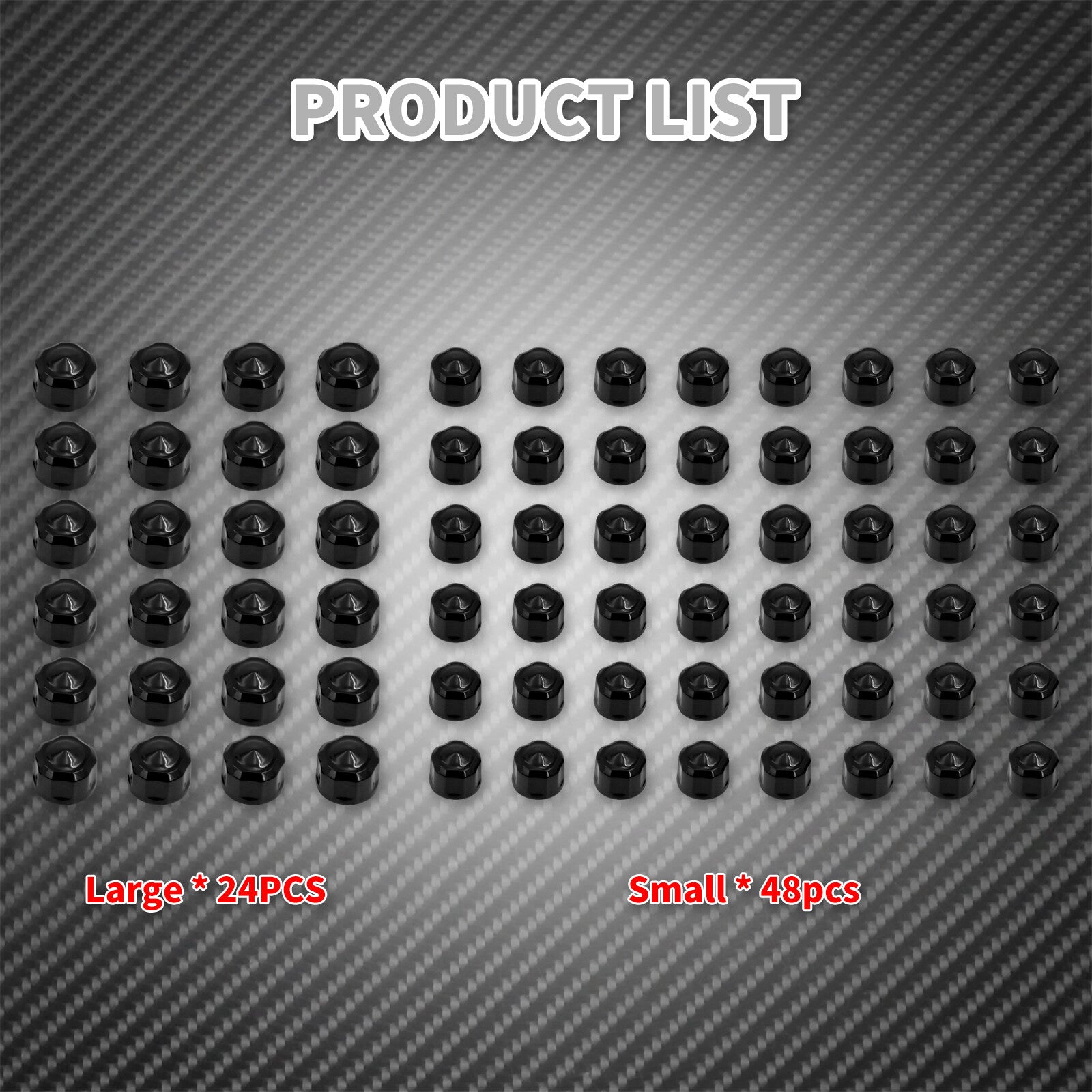 72X Black Engine Bolt Caps Covers Set Fit for Harley Touring FLH Softail 1999-16 Q