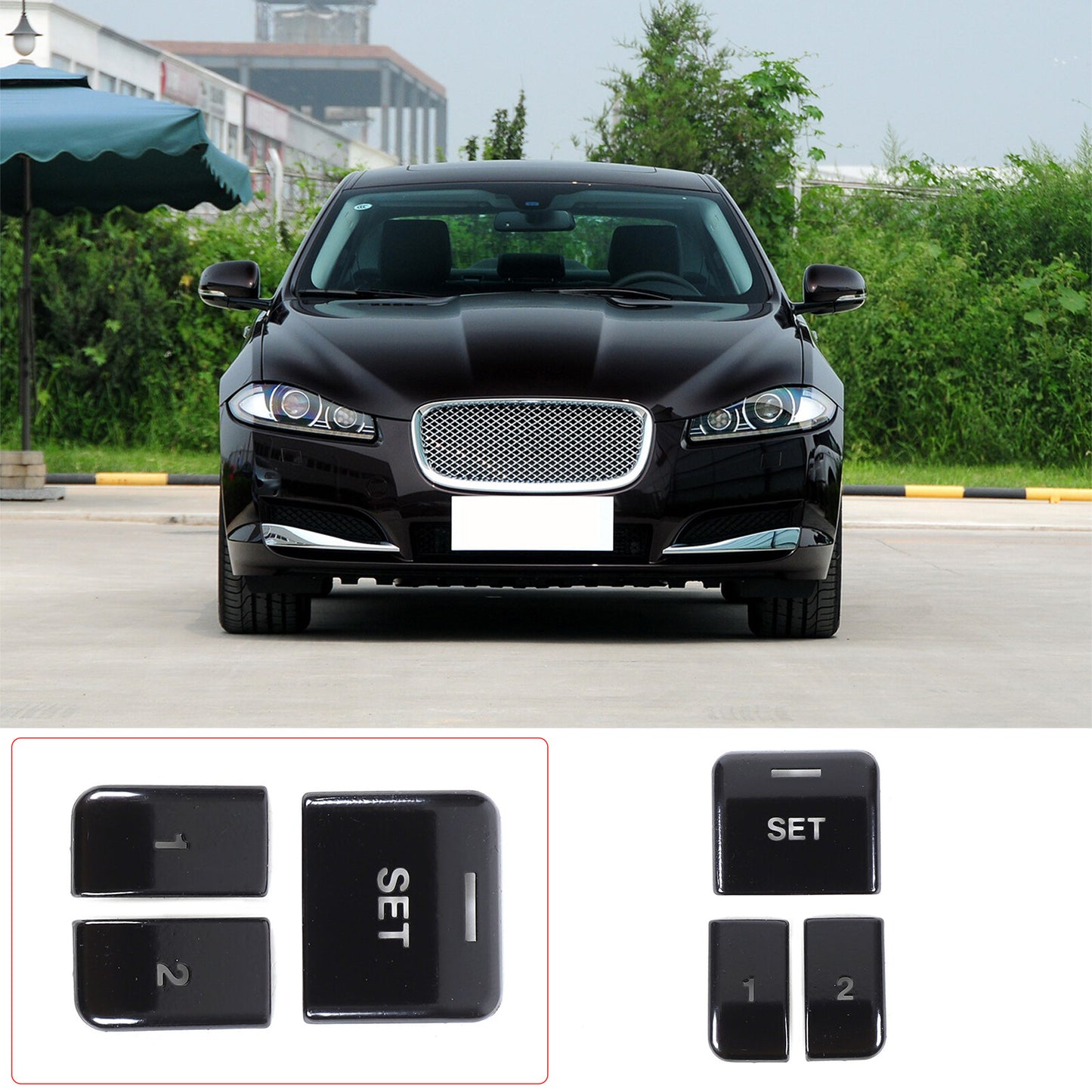 Sticker for Jaguar XJL 2010-2019 Black Alloy for Seat Memory System Switch Button - n