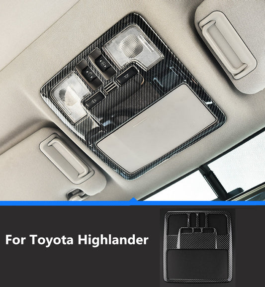 Carbon Fiber Reading Light Lamp Frame Cover Trim for Toyota Highlander 2014-2019
