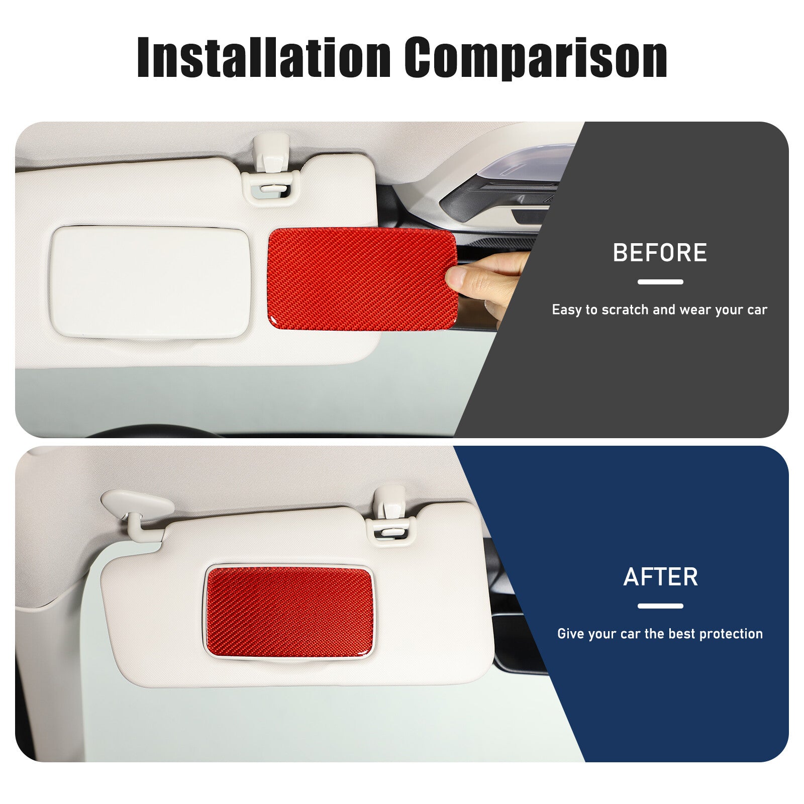 Carbon fiber cosmetic mirror sunshade sticker for Subaru Crosstree 2024-25- n