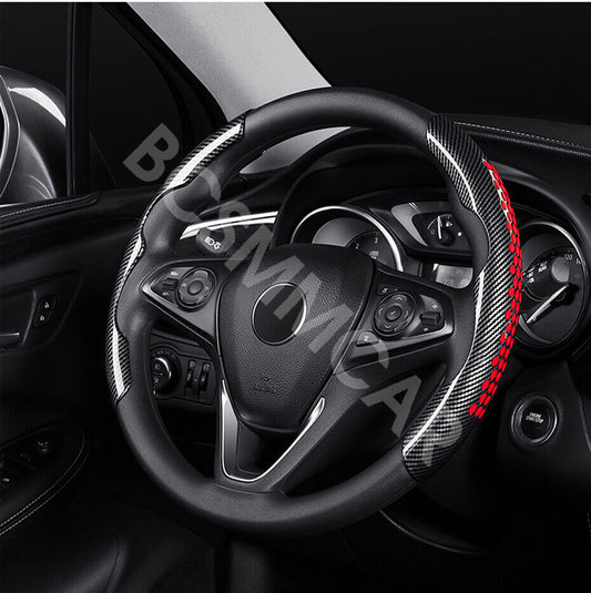 2PCS Carbon Fiber Look Car Steering Wheel Booster Cover Non-Slip Accessories