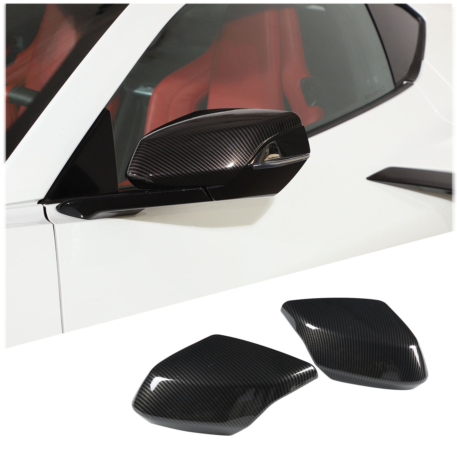Carbon fiber side mirror cover trim for Corvette C8 2020 - 2023 - n