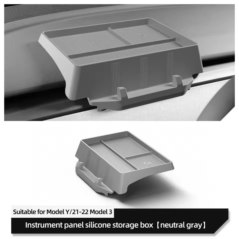 for Tesla for Model Y 2024 Dashboard Storage Box Model 3 2021-2023 Organizer Grey
